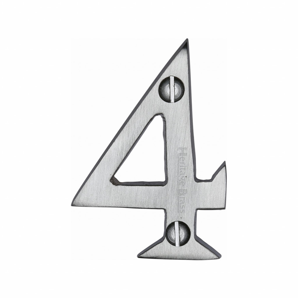 M Marcus Heritage Brass Numeral 4 - Face Fix 51mm 